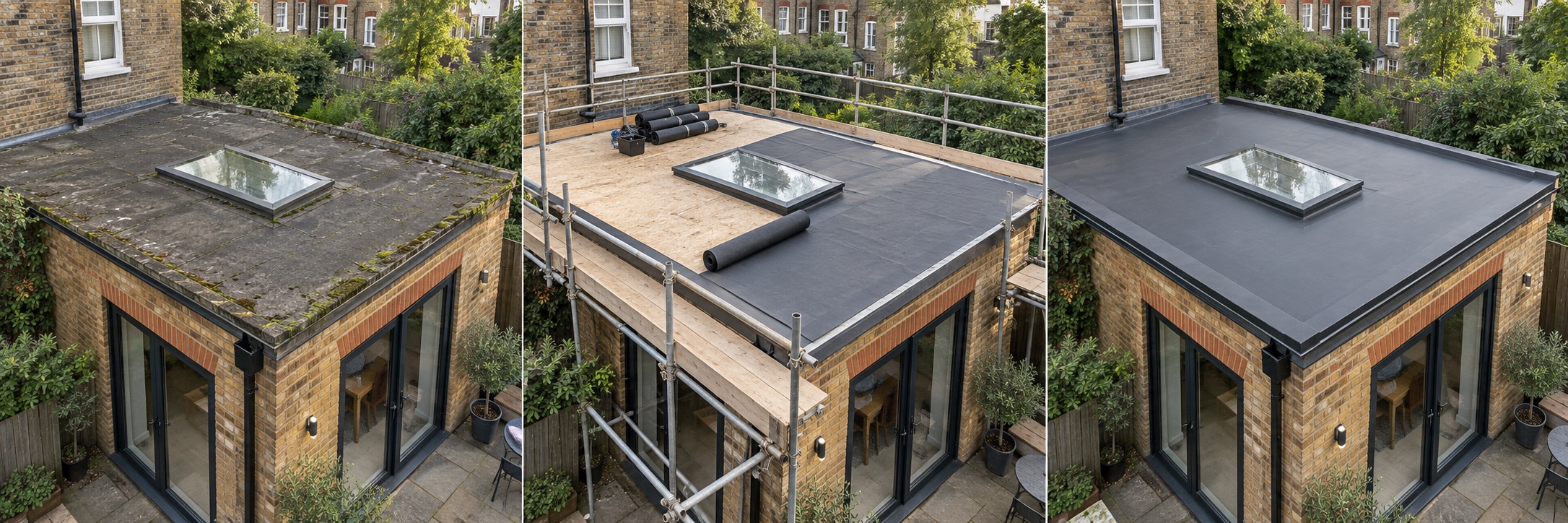 Residential extension roofing inspiration, showing the roof finish and perimeter details.